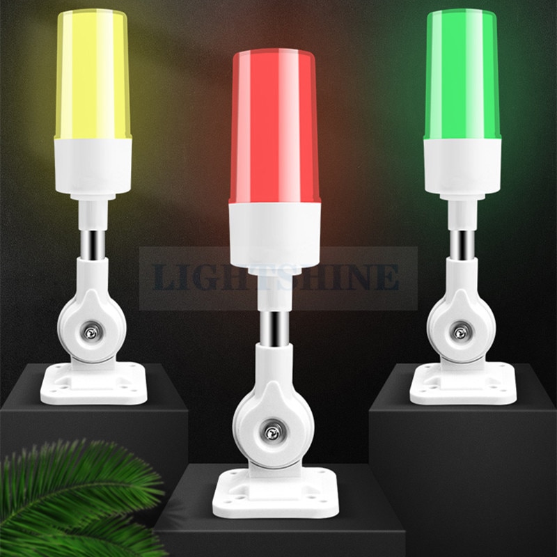 LED 3 색 경고등 음향 광학 경보 24v 공작 기계 표시기 신호 타워 라이트